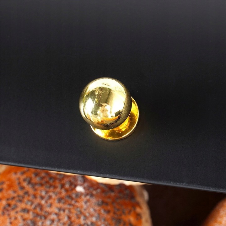 Mały CHLEBAK czarny metalowy pojemnik kuchenny na pieczywo chleb bułki