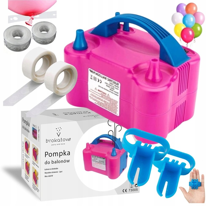 POMPKA ELEKTRYCZNA MOCNA DO BALONÓW 6xGRATIS MOCNA TAŚMA KROPKI