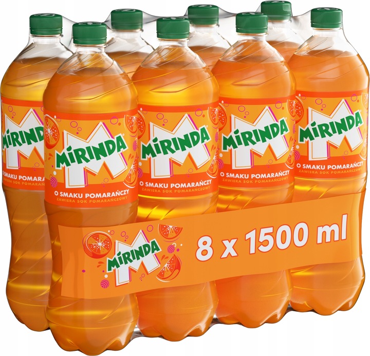 Napój gazowany Mirinda Orange o smaku pomarańczy butelka 8x 1,5l