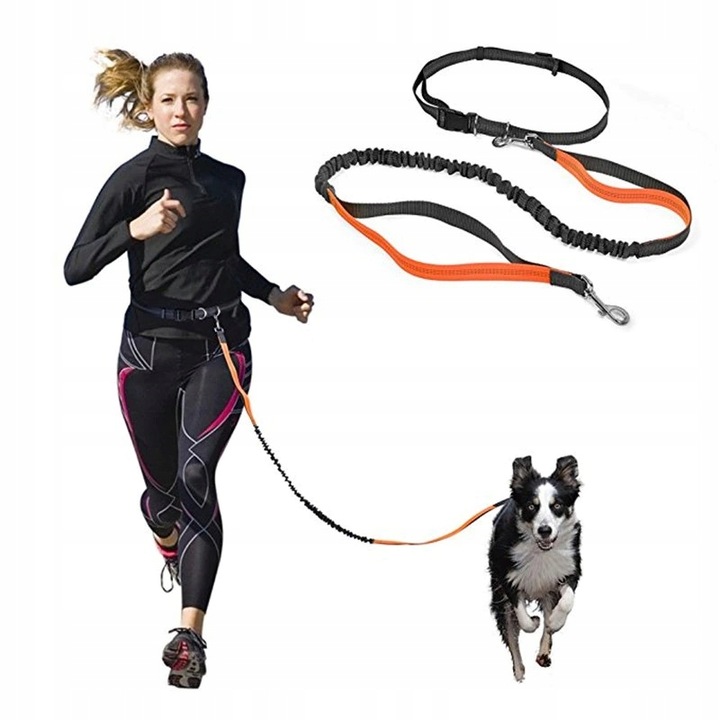 Smycz elastyczna do biegania z psem pas 2m U001