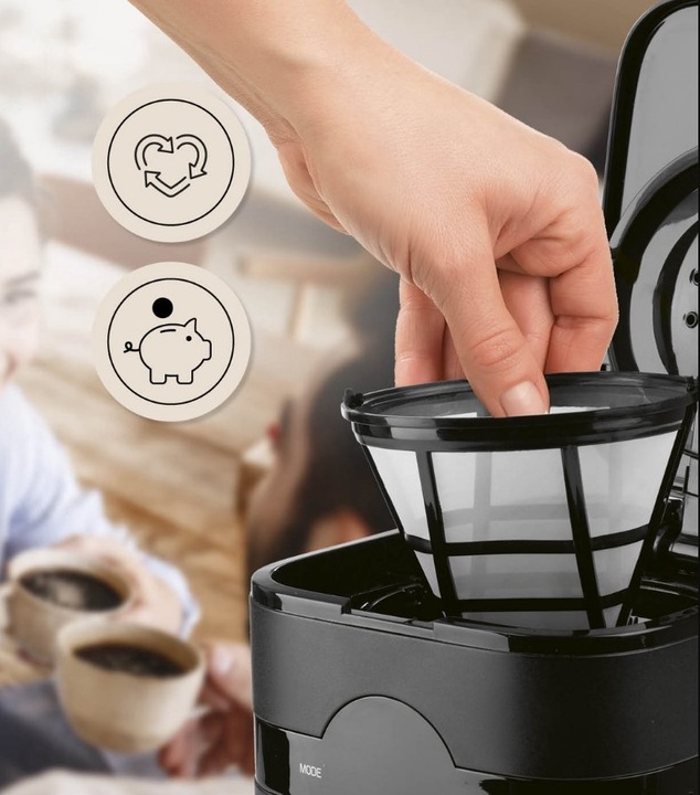 EKSPRES DO KAWY PRZELEWOWY Z TERMOSEM FILTREM BARISTA WYŚWIETLACZ LED