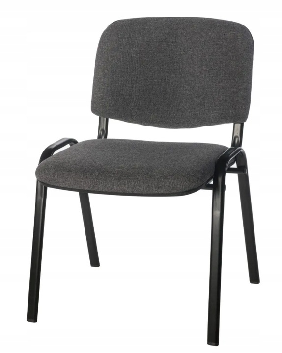 KRZESŁO KONFERENCYJNE BIUROWE ISO SZARE GRUBY PROFIL TAPICEROWANE Z