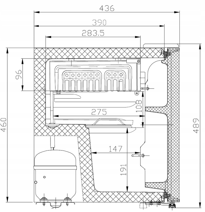 MINI LODÓWKA MAŁA PODBLATOWA zamrażarka CHŁODZIARKA SREBRNA hotelowa