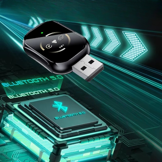 BEZPRZEWODOWY ADAPTER SAMOCHODOWY ANDROID AUTO APPLE CARPLAY 3W1