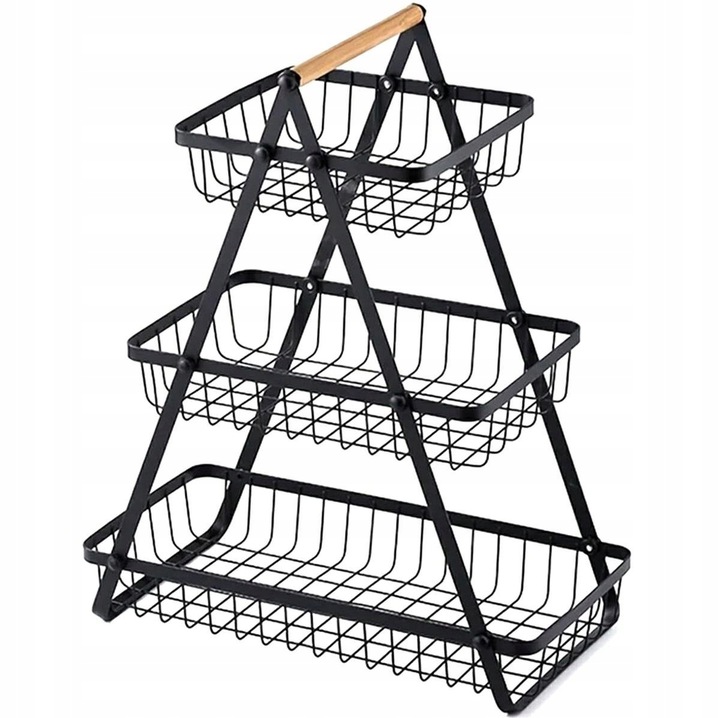 METALOWY KOSZ KOSZYK NA OWOCE WARZYWA TRZYPOZIOMOWY LOFT STOJAK PATERA