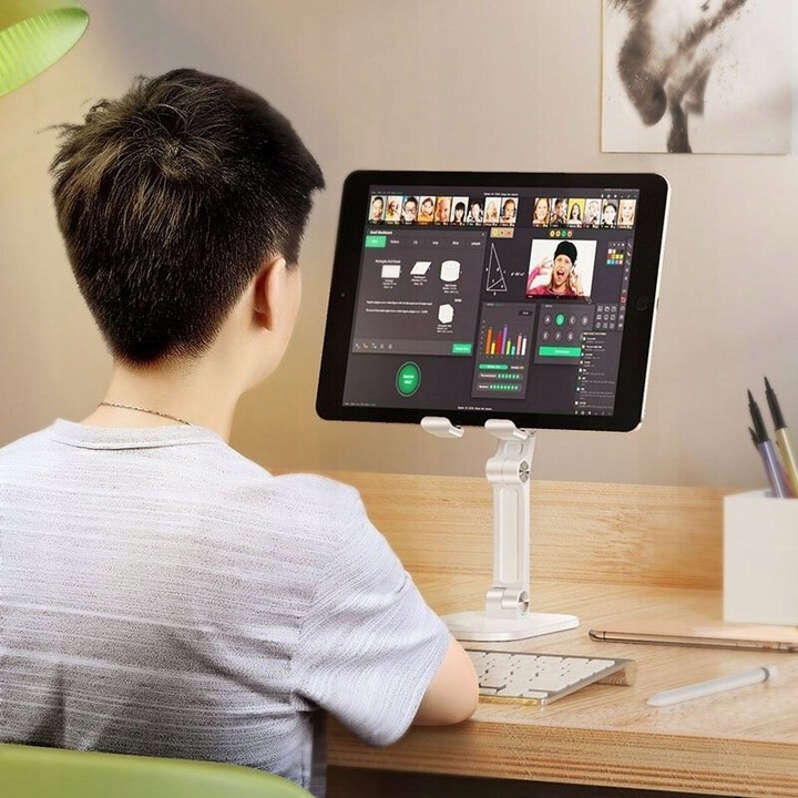 STOJAK PODSTAWKA NA SMARTPHONE I TABLET SREBRNA