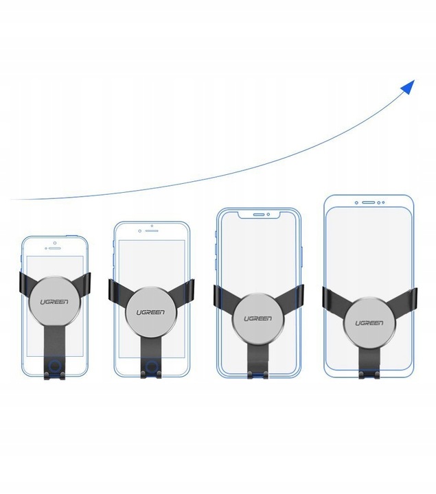 Ugreen samochodowy uchwyt na nawiew kratkę srebrny