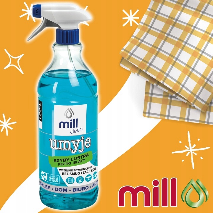 Mill Clean UMYJE Płyn do Mycia Szyb Luster Glazury Mix 4,88l