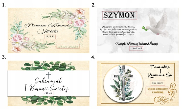 Pamiątka Pierwszej Komunii Świętej Prezent na Komunię Pudełko na