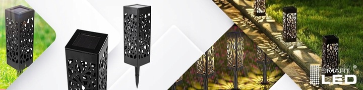 Lampy Solarne Ogrodowe LED Wbijana Do Ogrodu Zewnętrzna Barwa Ciepła Wzorek