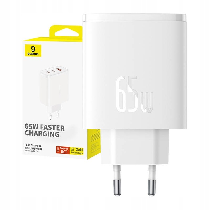 Ładowarka sieciowa Baseus USB-C USB 65W do telefonu, komputera / szybka