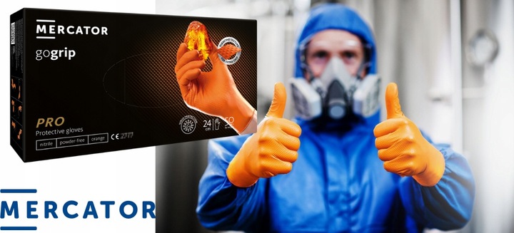 Rękawice nitrylowe POWERGRIP IDEALL GRIP Orange XL