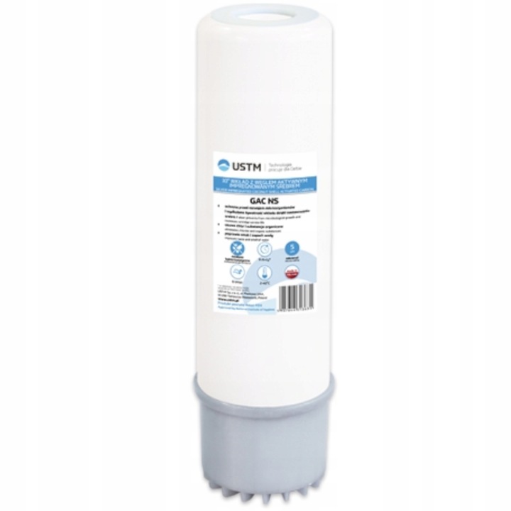 USTM GAC FILTR WĘGLOWY UZDATNIAJĄCY WKŁAD 10" Z WĘGLEM AKTYWNYM SREBRO