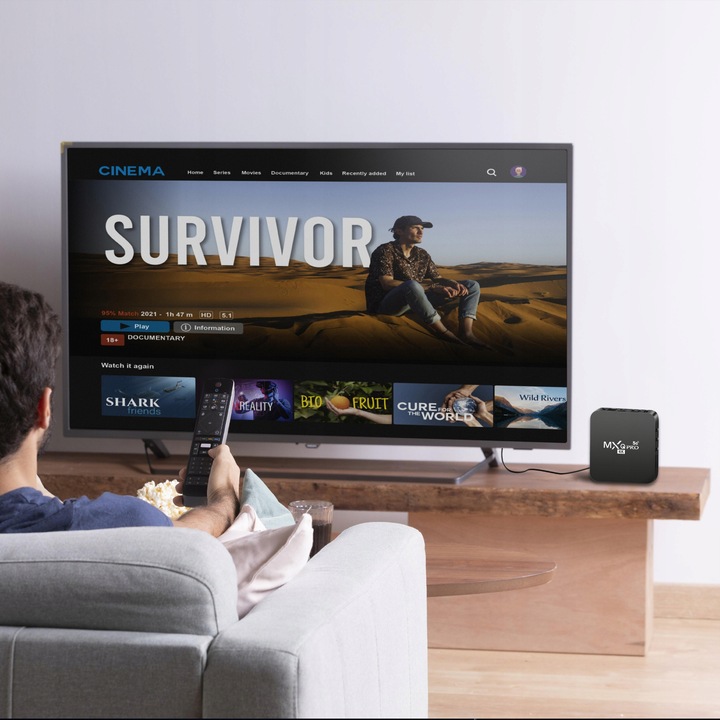 SMART TV BOX 8GB MXQ PRO 4K DEKODER Android 11.1 WIFI MULTIMEDIA +