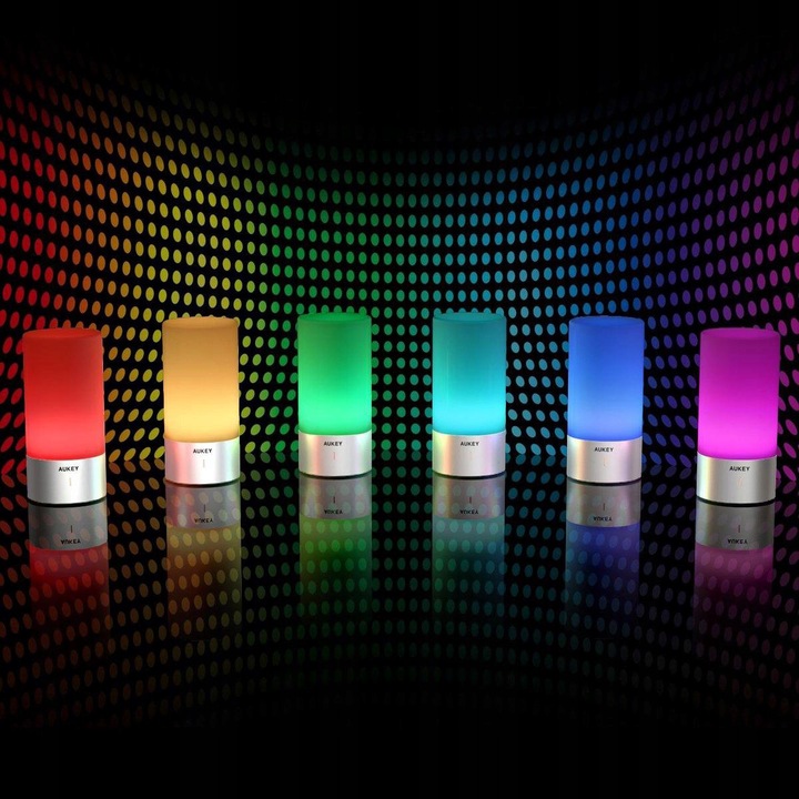AUKEY LT-T6 Rose Gold LAMPKA NOCNA STOŁOWA RGB LED DOTYKOWA