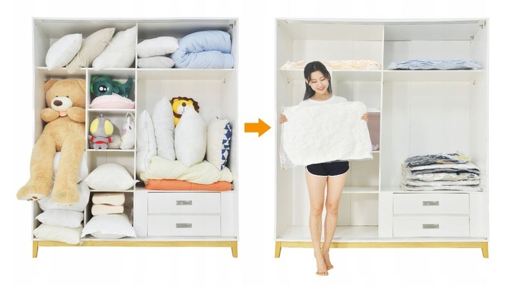 WORKI PRÓŻNIOWE Na Ubrania Pościel Torby, ZESTAW 10 SZTUK + POMPKA