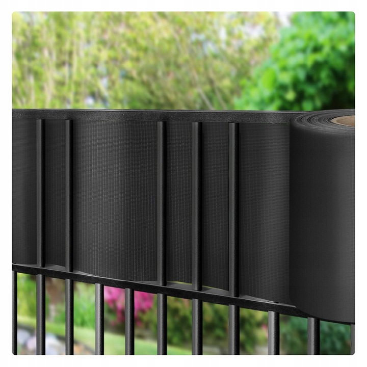 Taśma ogrodzeniowa na płot ogrodzenie wąska 4,75cm x35m antracyt UV +klipsy