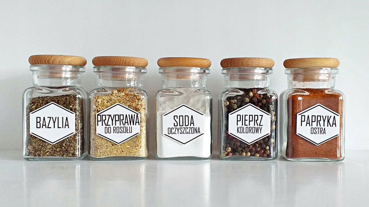 150ml słoik szklany SŁOICZEK na przyprawy z drewnianym wieczkiem 12
