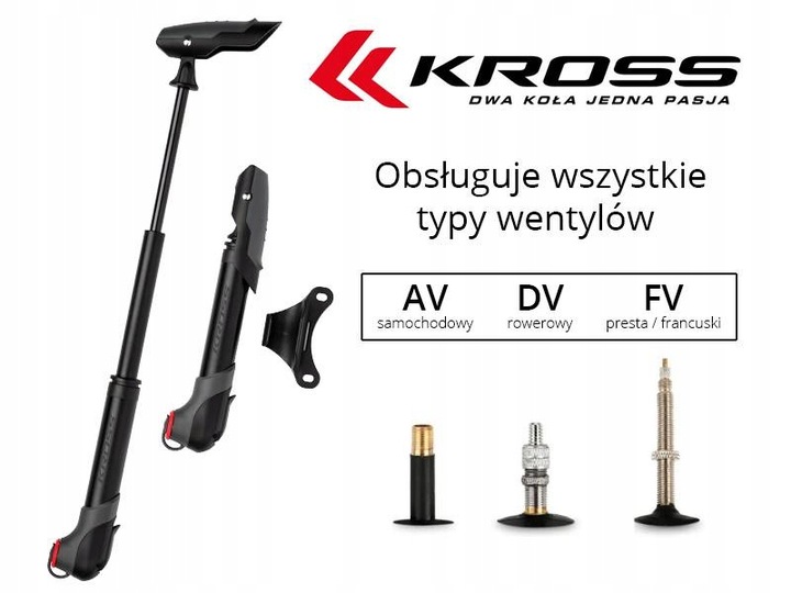 Pompka rowerowa ręczna KROSS AQUILO uniwersalna