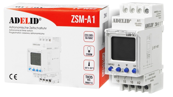 ZEGAR CZASOWY ASTRONOMICZNY PROGRAMATOR NA SZYNĘ