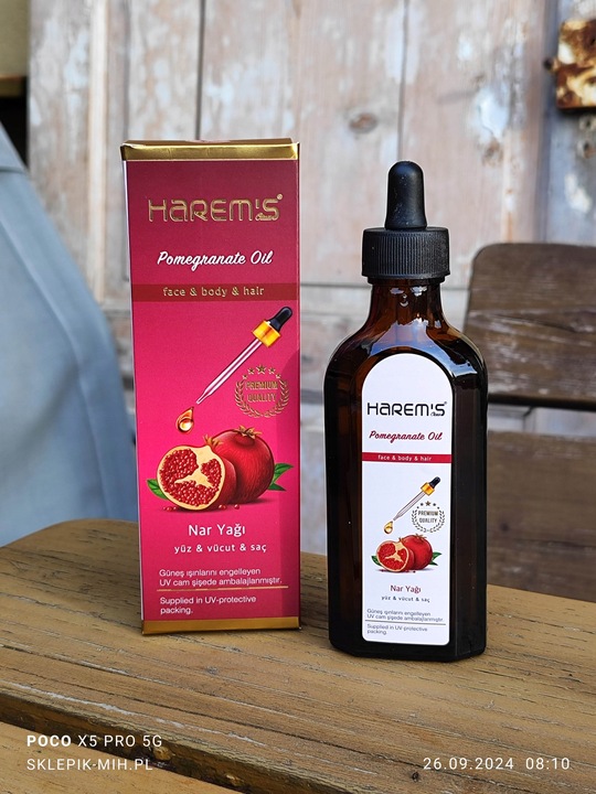 Olejek z Pestek Granatów do Twarzy, Włosów i Ciała serum 100ml HAREM'S