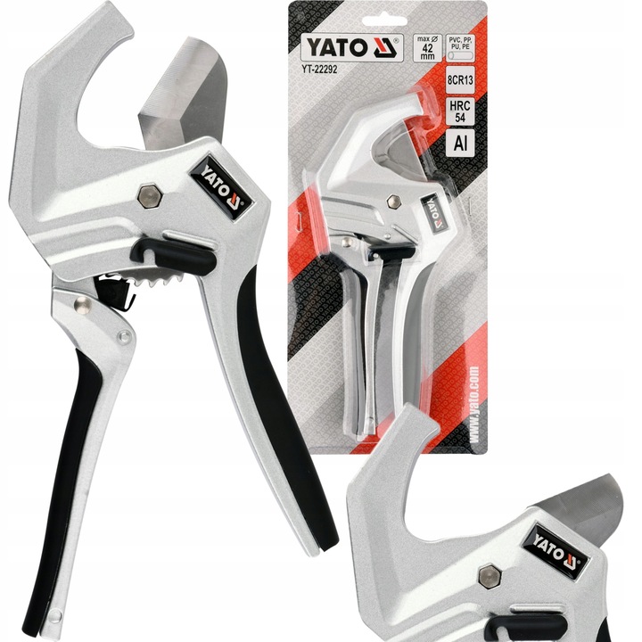 YATO OBCINAK NOŻYCE ALUMINIOWE DO RUR PCV PP, PE, PU, PESZLI 42MM YT-22292