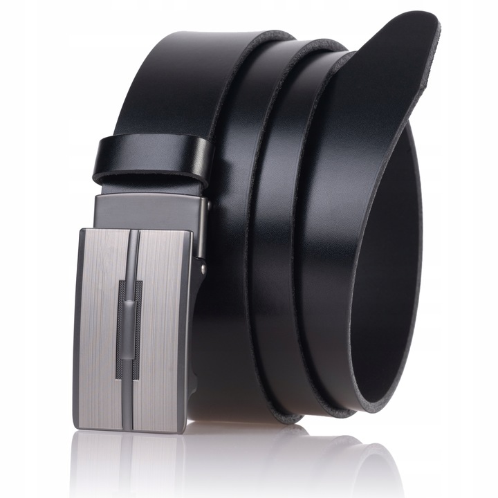 Pasek SKÓRZANY męski SEPHER Automat CZARNY spodni