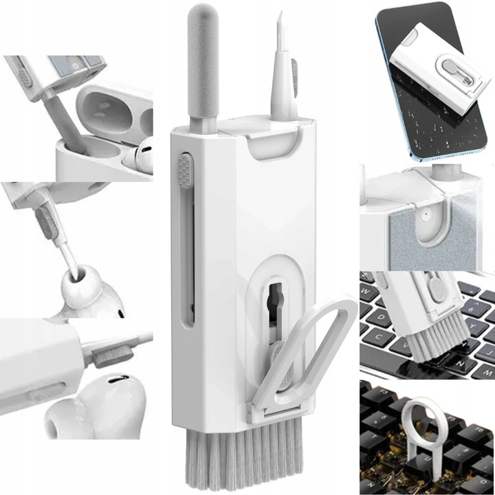 CZYŚCIK ZESTAW DO CZYSZCZENIA SŁUCHAWEK KLAWIATURY EKRANÓW RTV 8w1