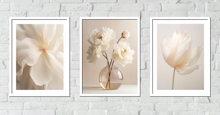 30x40 ZESTAW OBRAZY W RAMIE PLAKATY RAMKA BOHO ROŚLINY KWIATY NATURA