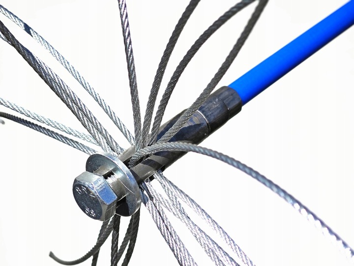 MOCNY OBROTOWY ZESTAW CYKLON DO CZYSZCZENIA KOMINA OD DOŁU 12M + 3