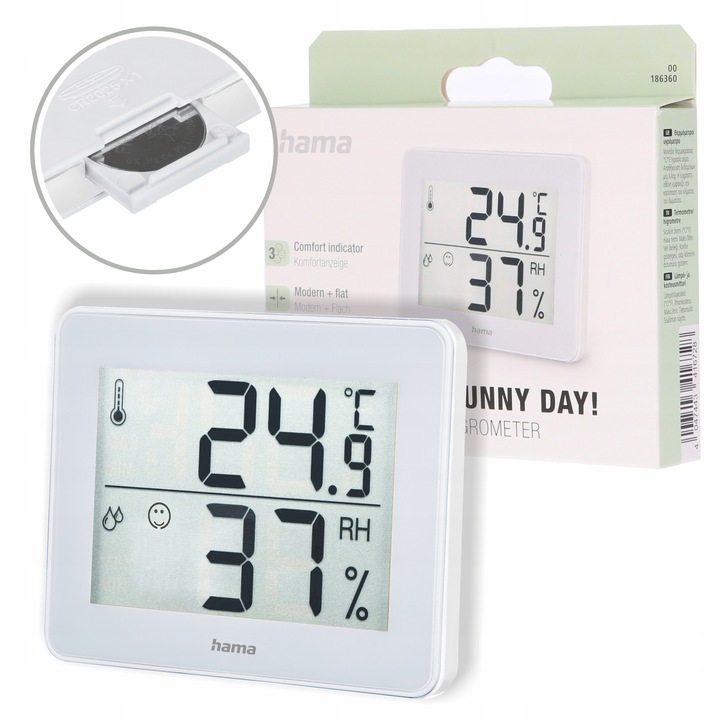 Hama TERMOMETR HIGROMETR TH-130 biały temperatura wilgotność stacja