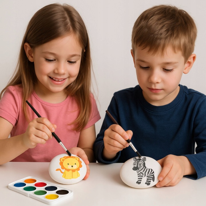 KAMIENIE DO MALOWANIA BIAŁE OWALNE 5-8CM ZESTAW 10SZT ROZWIJANIE