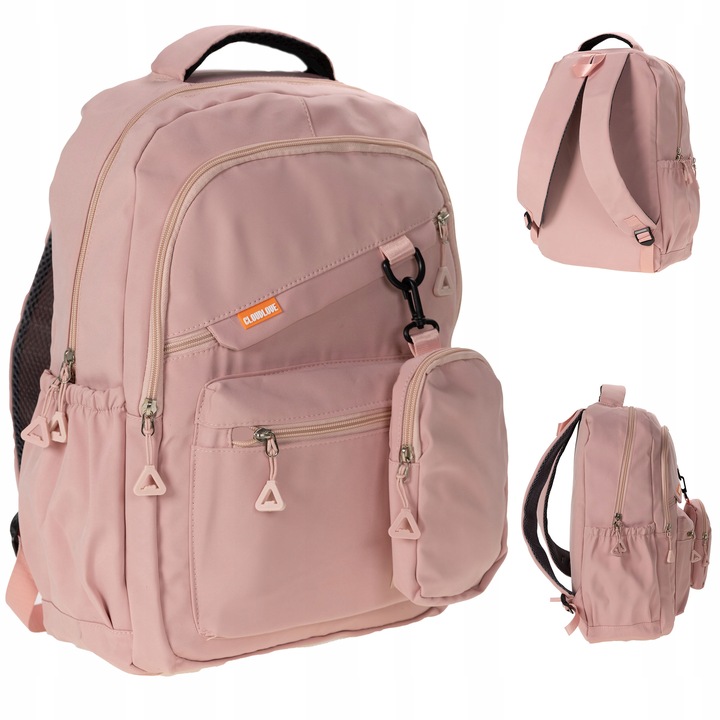 PLECAK damski męski SZKOŁA 25L LEKKI PODRÓŻNY TURYSTYCZNY różowy POJEMNY