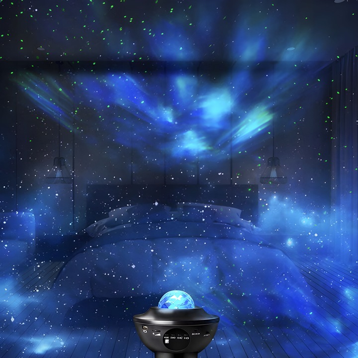 PROJEKTOR GWIAZD RZUTNIK NIEBA LAMPKA NOCNA LED GŁOŚNIK BLUETOOTH + PILOT