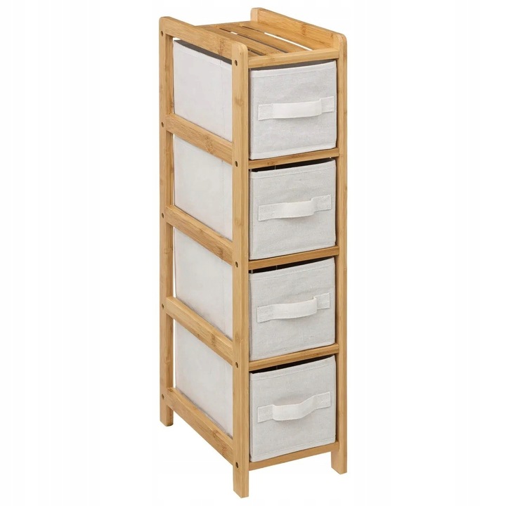 Regał łazienkowy do przechowywania z 4 koszami tekstylnymi Szuflady