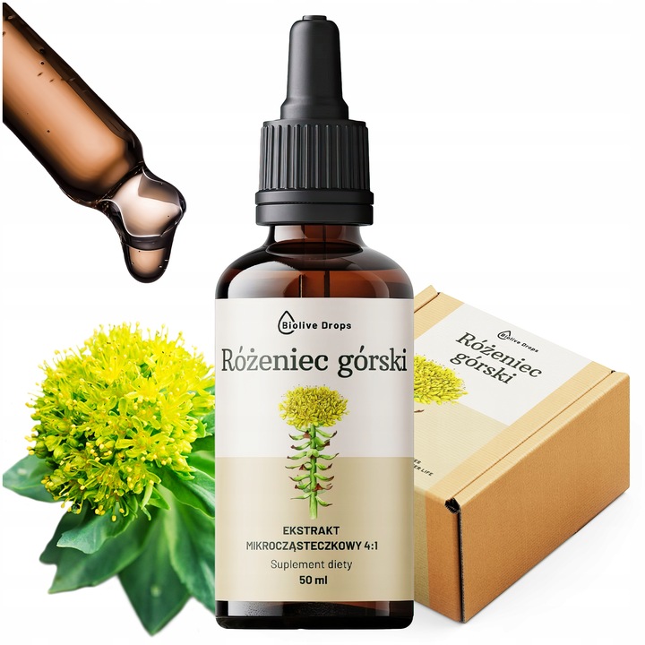 Różeniec Górski Krople Ekstrakt Mikrocząsteczkowy Adaptogeny Suplement 50ml