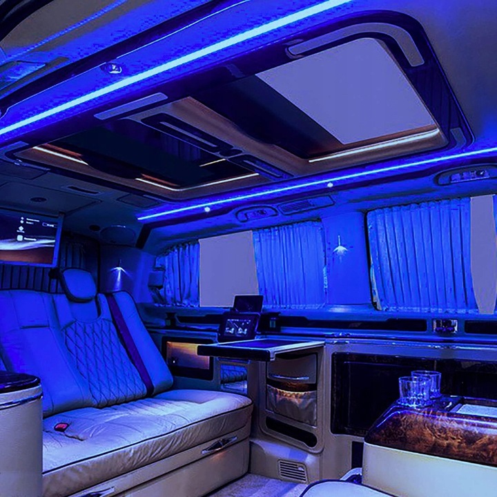 ŚWIATŁOWÓD EL WIRE LED RGB USB OŚWIETLENIE WNĘTRZA AUTA KABINY SAMOCHODU 4m