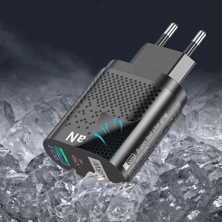 SZYBKA ŁADOWARKA SIECIOWA GaN 65W DO TELEFONU USB-C PD QC MOCNY ZASILACZ