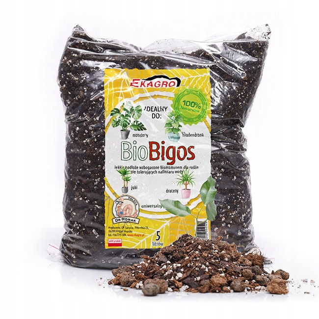 Podłoże BIGOS Lekka Ziemia do kwiatów roślin zielonych 5L Mieszanka