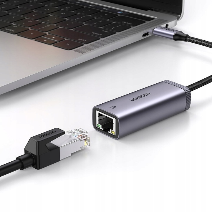 UGREEN Adapter Przejściówka Karta Sieciowa LAN Ethernet USB C Do RJ45 1Gb/s