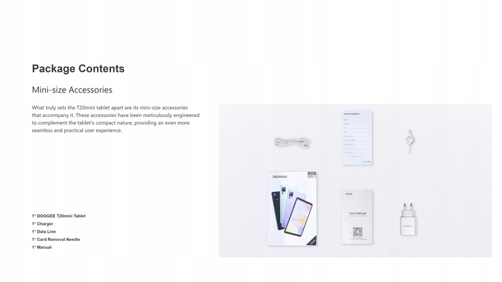 DOOGEE T20MINI Tablet 9GB/128GB 8.4" 2K WIFI OTG 5060 mAh 4G LTE Android 13