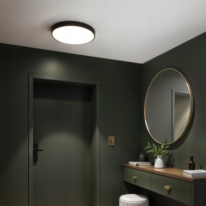 Plafon Natynkowy LED 40cm Okrągły Czarny 40W 4000K 3400lm z czujnikiem
