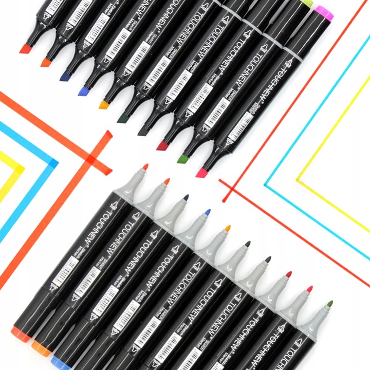 Markery Alkoholowe Dwustronne Zestaw 80szt + Torba