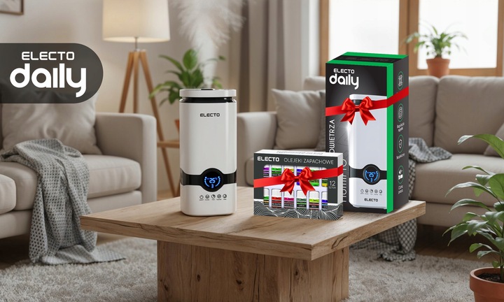 NAWILŻACZ POWIETRZA DYFUZOR JONIZATOR 4L AROMATERAPIA PILOT + 12