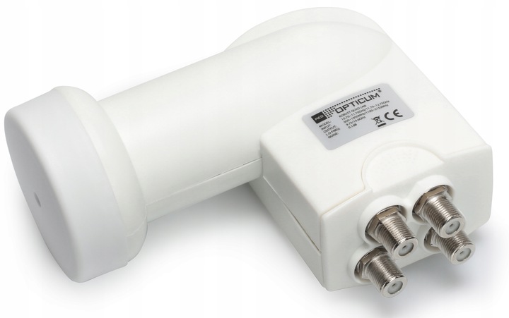 KONWERTER SATELITARNY QUAD na cztery OPTICUM Full HD 4K + MIERNIK +