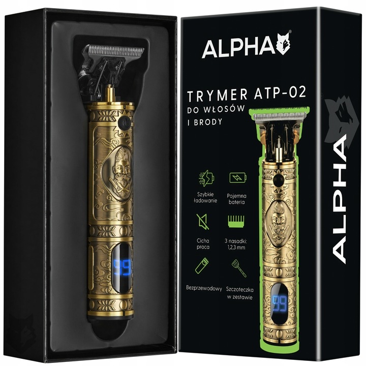 Maszynka do Strzyżenia i Golenia Włosów i Głowy - Trymer do Brody Alpha