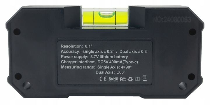 POZIOMNICA ELEKTRONICZNA CYFROWA 4x90° MAGNETYCZNA Z KĄTOMIERZEM