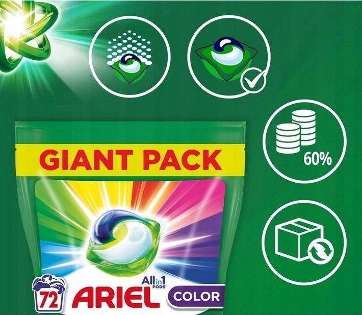 Kapsułki Do Prania kolorów All-in-1 PODS Color 72 szt. Ariel