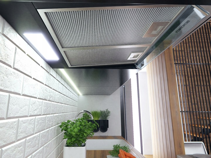 OKAP PODSZAFKOWY KUCHENNY WĘGLOWY 60cm BERDSEN CZARNY 10A