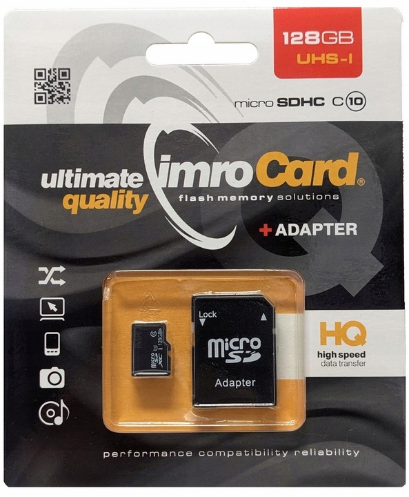 Karta Pamięci IMRO microSD 128GB 100MB/s HIGHSPEED z Adapterem